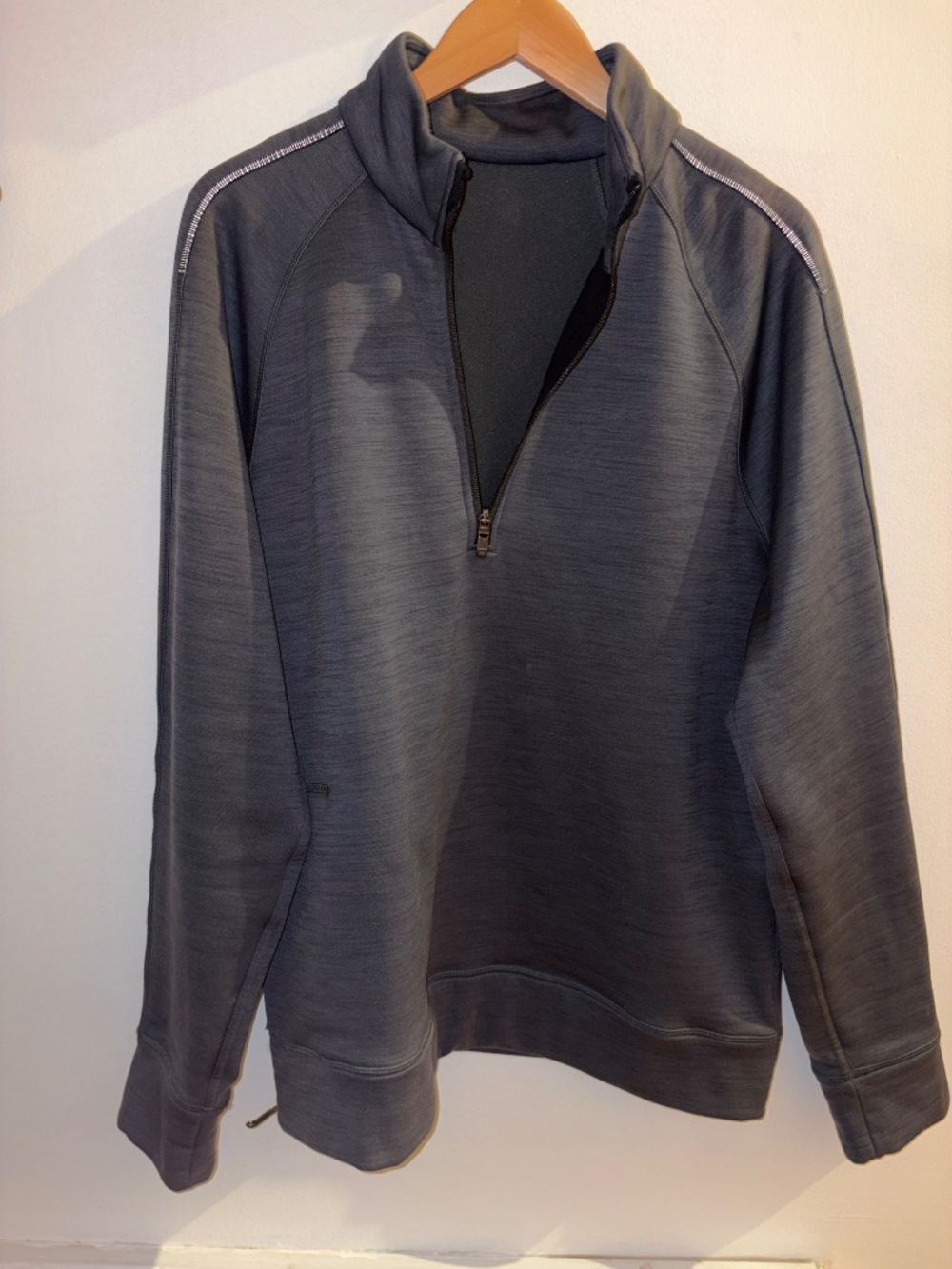 Lululemon Men Half Zip Pullover Heathered Slate Grey XL